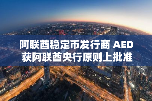 阿联酋稳定币发行商 AED 获阿联酋央行原则上批准发行稳定币