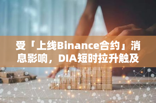 受「上线Binance合约」消息影响，DIA短时拉升触及0.895美元