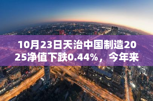 10月23日天治中国制造2025净值下跌0.44%，今年来累计上涨3.72%