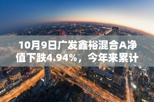 10月9日广发鑫裕混合A净值下跌4.94%，今年来累计上涨7.88%