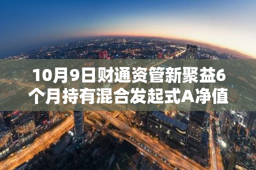 10月9日财通资管新聚益6个月持有混合发起式A净值下跌0.01%，近3个月累计上涨2.17%