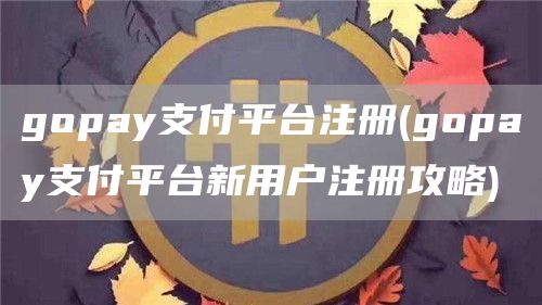 gopay支付平台注册 - gopay支付平台新用户注册攻略