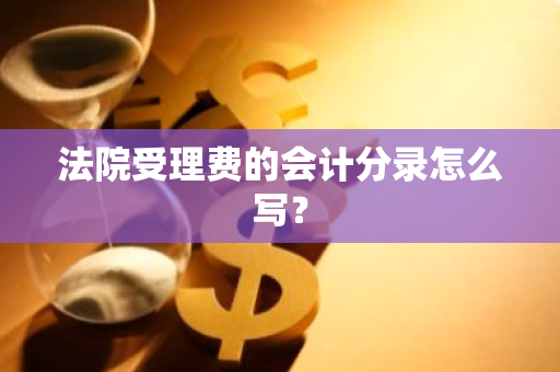 法院受理费的会计分录怎么写？