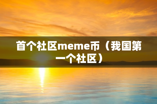 首个社区meme币（我国第一个社区）