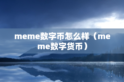 meme数字币怎么样（meme数字货币）