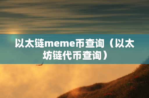 以太链meme币查询（以太坊链代币查询）