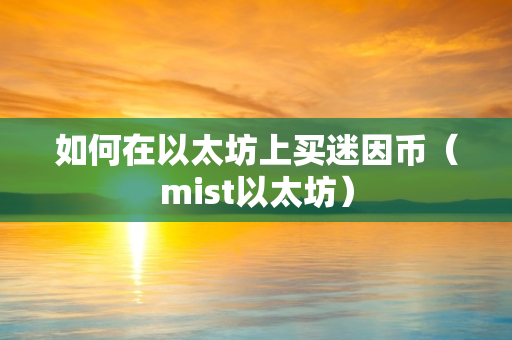 如何在以太坊上买迷因币（mist以太坊）