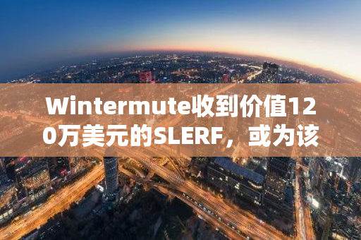 Wintermute收到价值120万美元的SLERF，或为该Meme币做市商