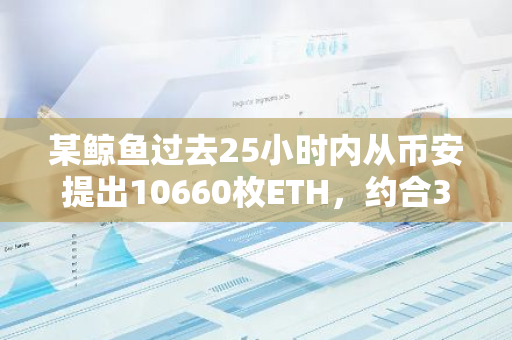 某鲸鱼过去25小时内从币安提出10660枚ETH，约合3374万美元