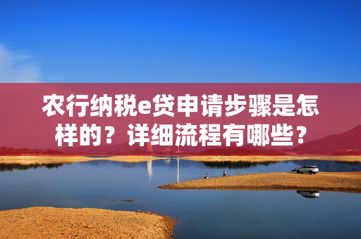 农行纳税e贷申请步骤是怎样的？详细流程有哪些？