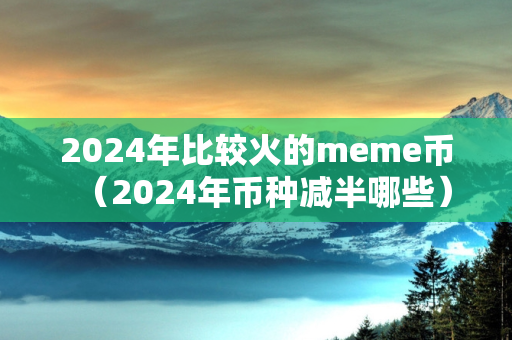 2024年比较火的meme币（2024年币种减半哪些）