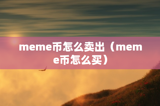 meme币怎么卖出（meme币怎么买）