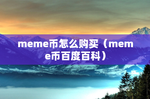 meme币怎么购买（meme币百度百科）