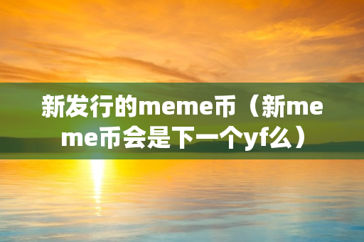 新发行的meme币（新meme币会是下一个yf么）