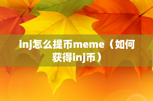 inj怎么提币meme（如何获得inj币）