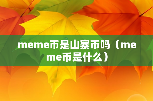 meme币是山寨币吗（meme币是什么）