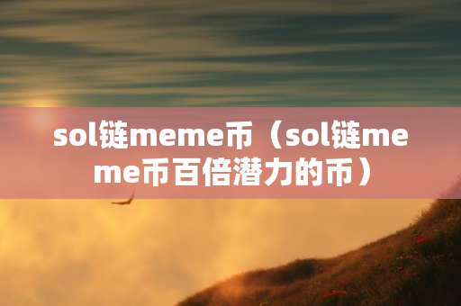 sol链meme币（sol链meme币百倍潜力的币）