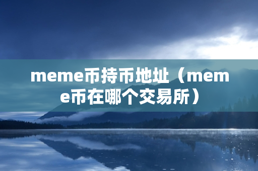 meme币持币地址（meme币在哪个交易所）