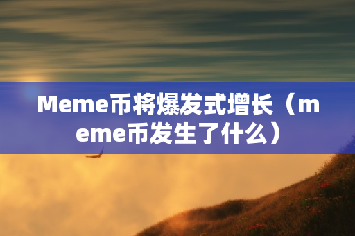 Meme币将爆发式增长（meme币发生了什么）