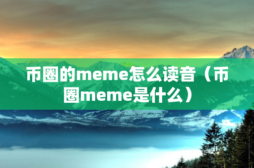 币圈的meme怎么读音（币圈meme是什么）