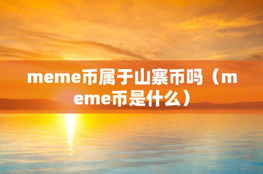 meme币属于山寨币吗（meme币是什么）