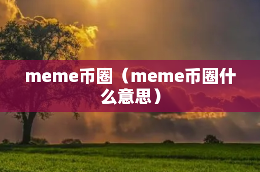 meme币圈（meme币圈什么意思）