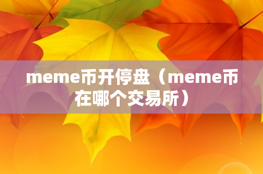 meme币开停盘（meme币在哪个交易所）