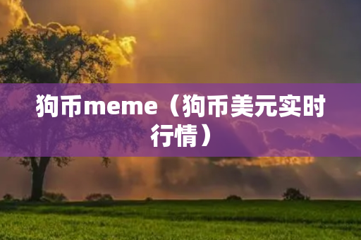 狗币meme（狗币美元实时行情）