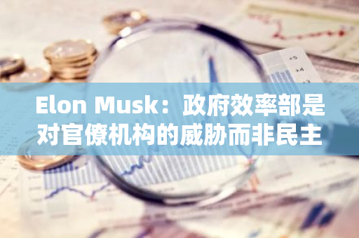 Elon Musk：政府效率部是对官僚机构的威胁而非民主