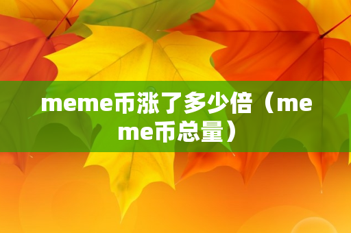 meme币涨了多少倍（meme币总量）