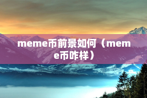 meme币前景如何（meme币咋样）