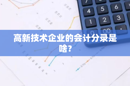 高新技术企业的会计分录是啥？