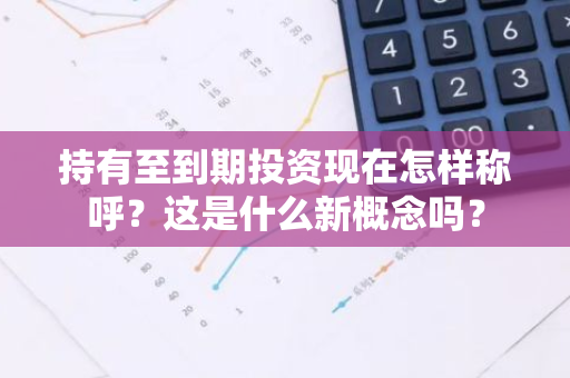 持有至到期投资现在怎样称呼？这是什么新概念吗？