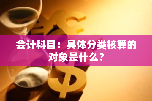 会计科目：具体分类核算的对象是什么？