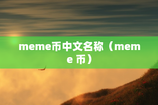 meme币中文名称（meme 币）