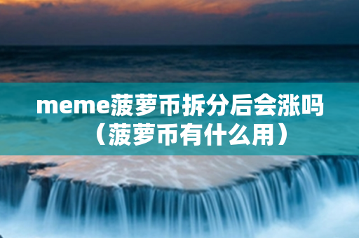 meme菠萝币拆分后会涨吗（菠萝币有什么用）