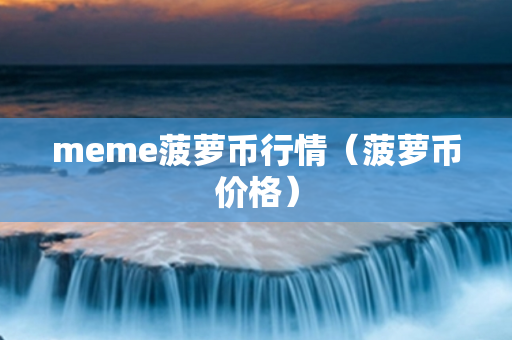 meme菠萝币行情（菠萝币价格）