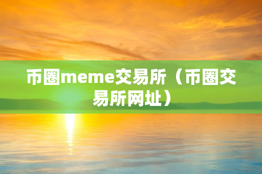 币圈meme交易所（币圈交易所网址）