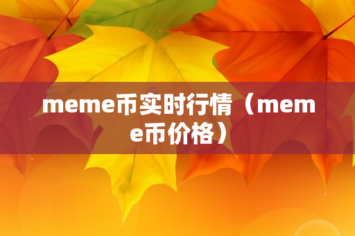 meme币实时行情（meme币价格）