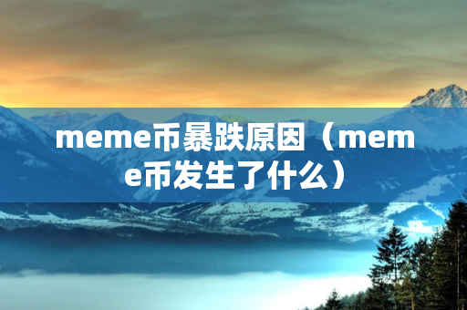 meme币暴跌原因（meme币发生了什么）