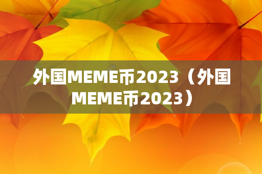 外国MEME币2023（外国MEME币2023）