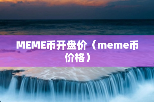 MEME币开盘价（meme币价格）