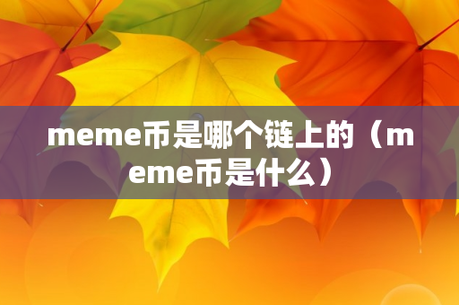 meme币是哪个链上的（meme币是什么）