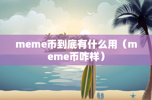 meme币到底有什么用（meme币咋样）