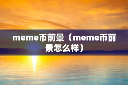 meme币前景（meme币前景怎么样）