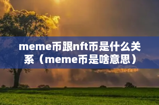 meme币跟nft币是什么关系（meme币是啥意思）