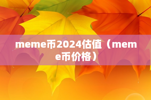 meme币2024估值（meme币价格）