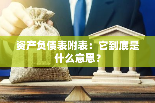 资产负债表附表：它到底是什么意思？