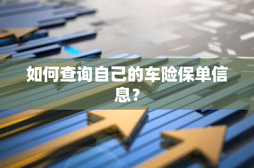 如何查询自己的车险保单信息？