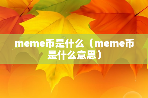 meme币是什么（meme币是什么意思）